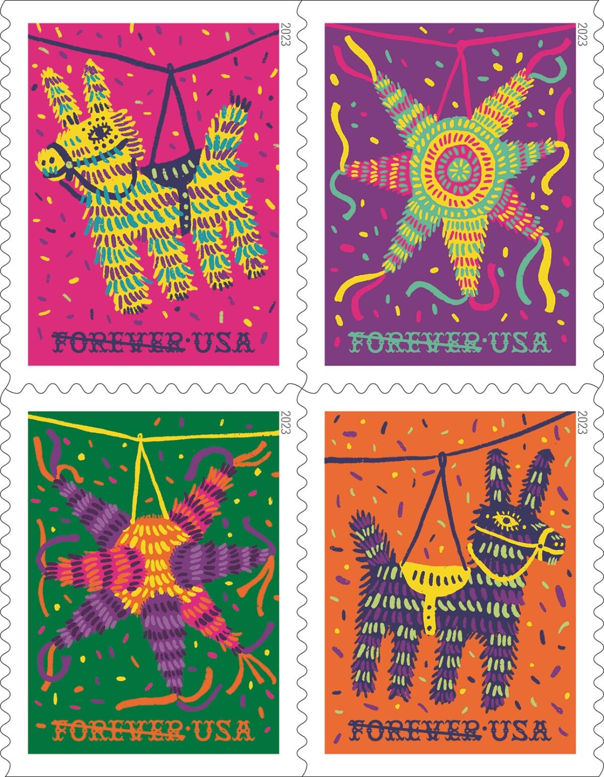 EEUU festeja antigua tradición hispana con timbres postales de piñatas -  Los Angeles Times