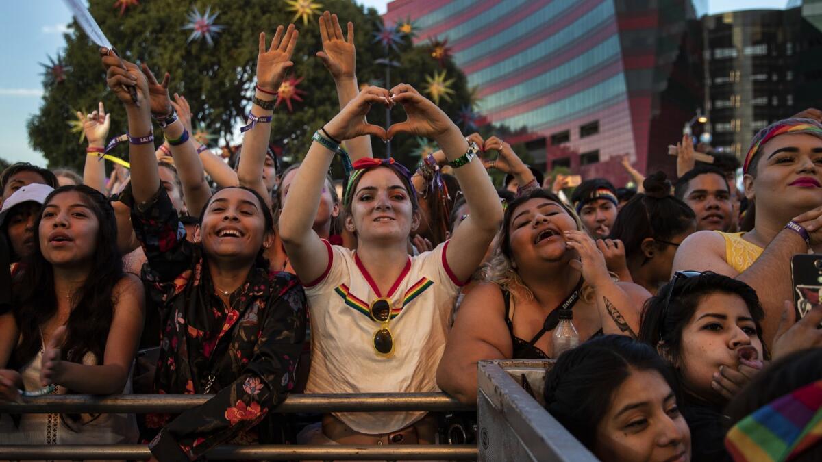 Fans at Saturday's L.A. Pride festival concert before it reached capacity and left many with tickets unable to get in.