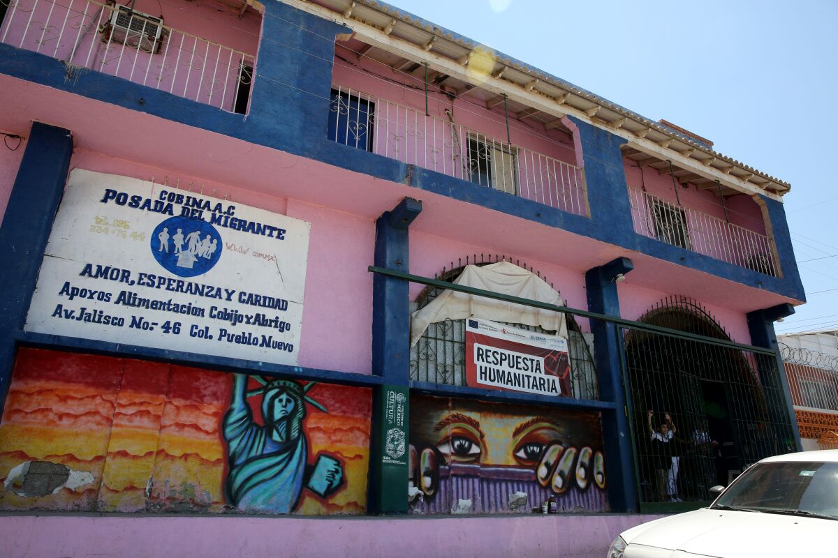 Exterior of refugee shelter Cobina Posada Del Migrante in Mexicali, Mexico