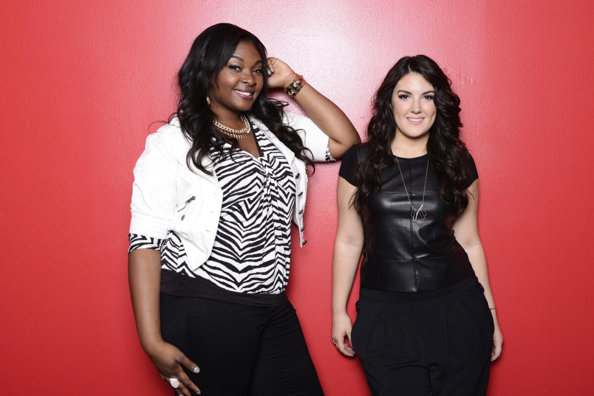 "American Idol" is down to two female singers: Candice Glover, left, and Kree Harrison.