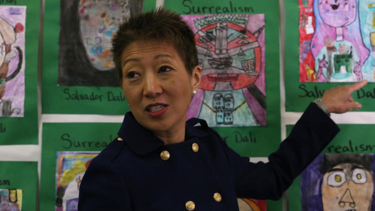 NEA Chairwoman Jane Chu at Martin Luther King Jr. Elementary in Compton in 2015.