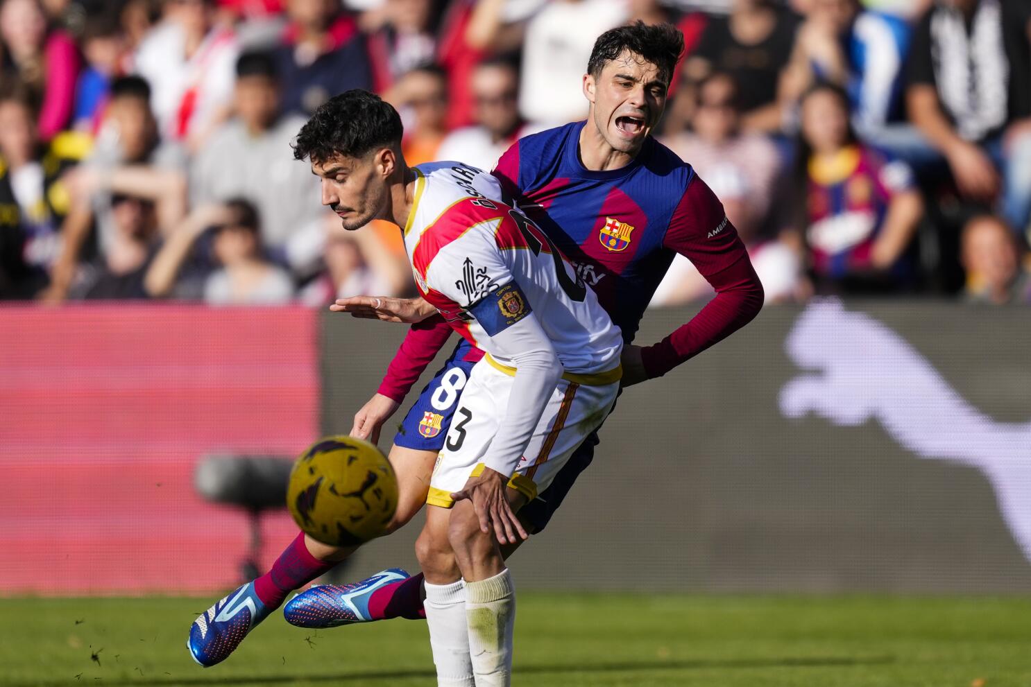 Rayo Vallecano 2-1 Barcelona: Leaders stunned as hosts inflict