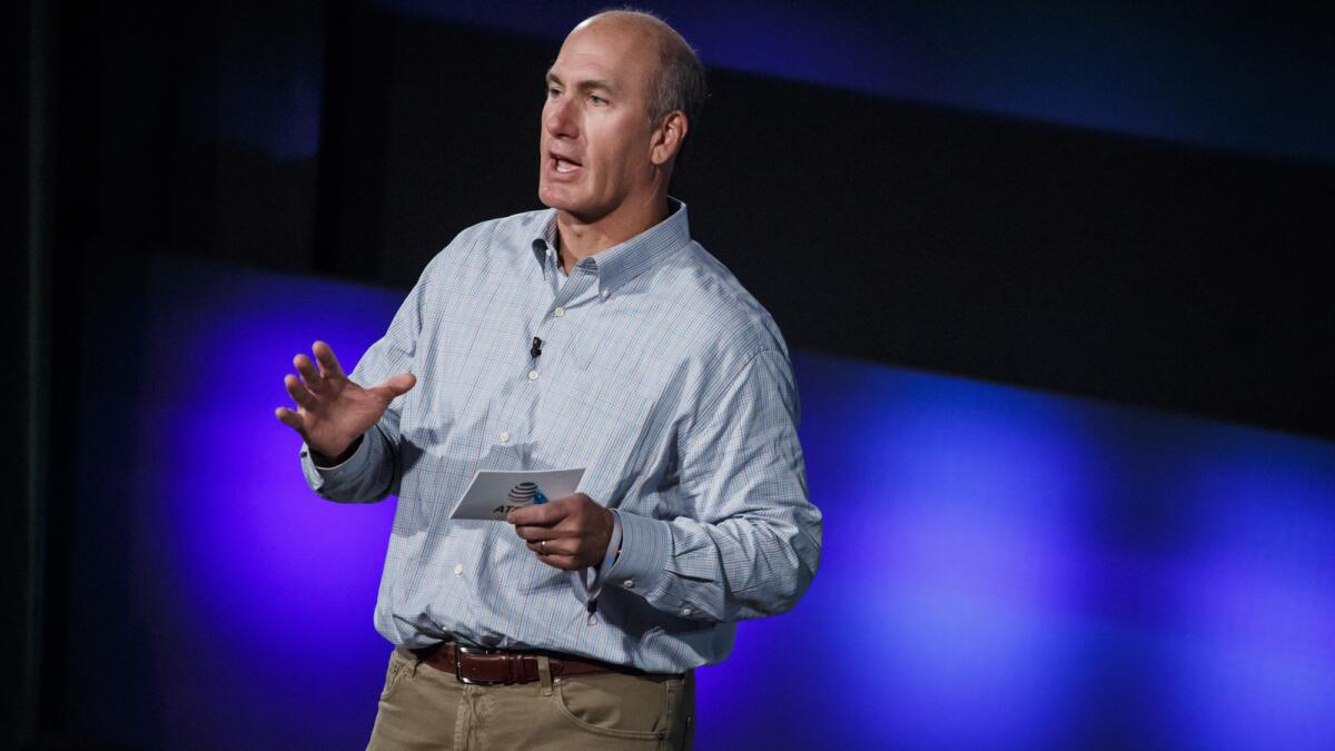 AT&T executive John Stankey hosted a panel at Warner Bros. in Burbank on July 15. (Marcus Yam / Los Angeles Times)