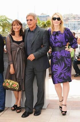 Karen Allen, Harrison Ford and Cate Blanchett, posing before the premiere of "Indiana Jones and the Kingdom of the Crystal Skull."