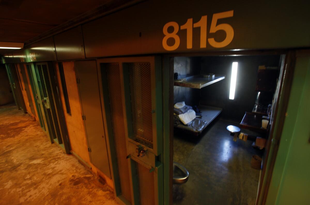 A cell in the general population area at Pelican Bay State Prison in Crescent City. The other half of the prison houses a solitary confinement unit. California is still "one of the biggest abusers of isolation in the country," said an ACLU official.