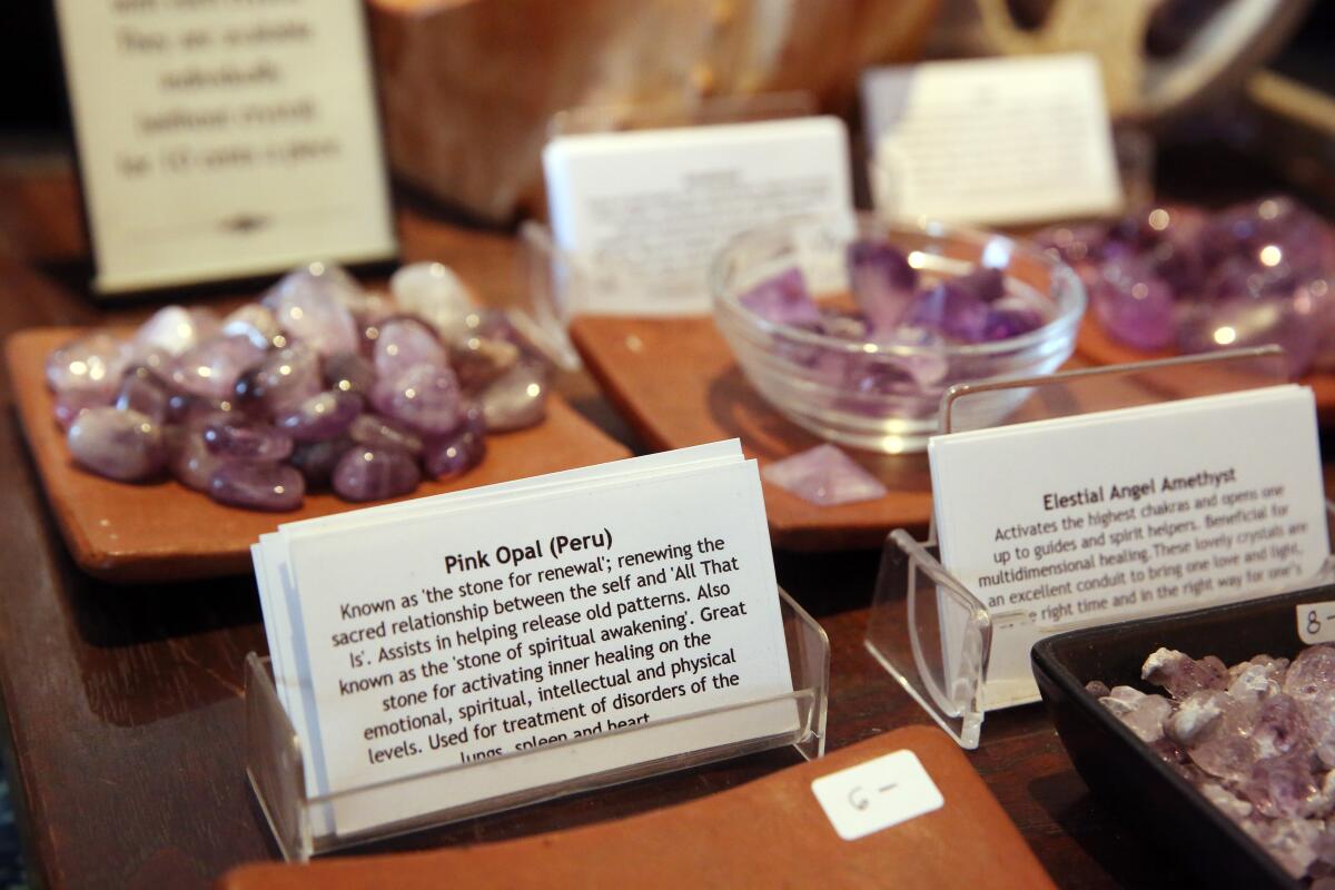 Cards help guide your stone and crystal choices at Sacred Stone Gallery in Redondo Beach.