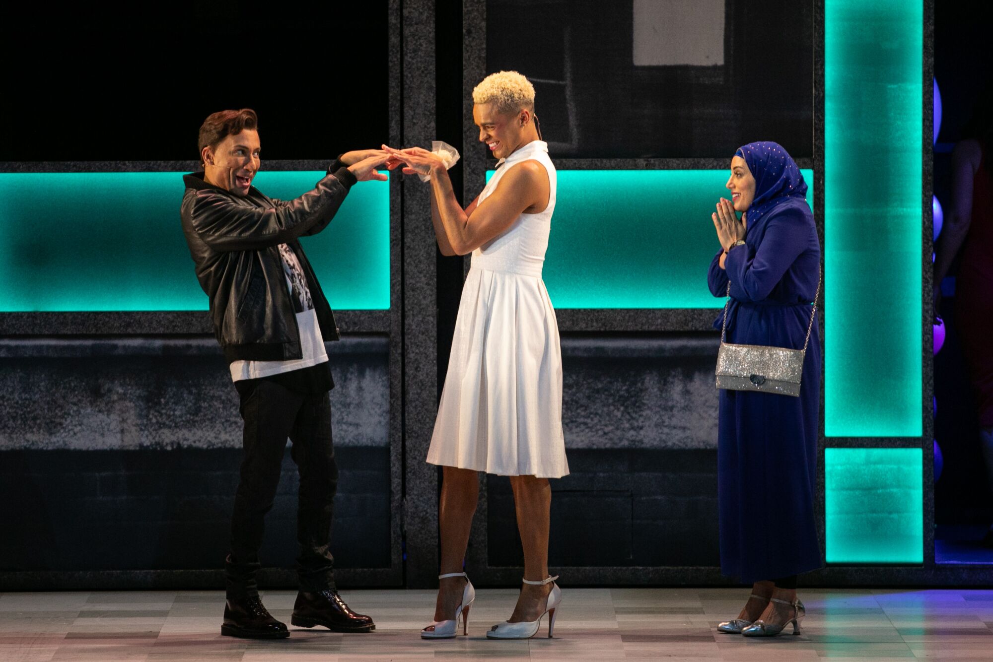 Layton Williams, center, in "Everybody's Talking About Jamie."