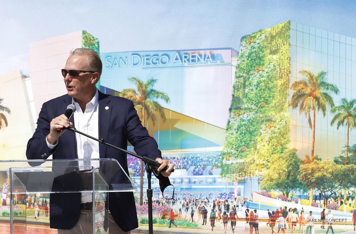 Former Mayor Kevin Faulconer started a project to replace the old Sports Arena in the Midway District