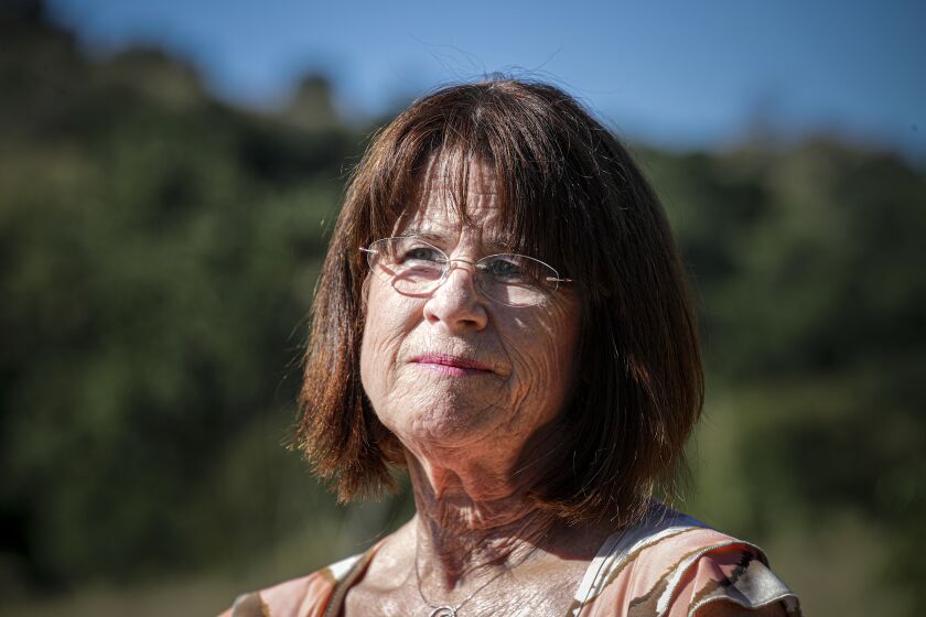 CHATSWORTH, CA - JULY 27, 2019 — Dianne Lake, 66, the youngest Manson "girl”, visits the site of the former Spahn Movie Ranch, where she lived as a member of the Manson Family for over a year. She did not partake in the Tate-La Bianca killings and went on to raise a family and work with autistic children in the suburbs, keeping her two teenage years with Charles Manson a secret until recently. (Irfan Khan / Los Angeles Times)