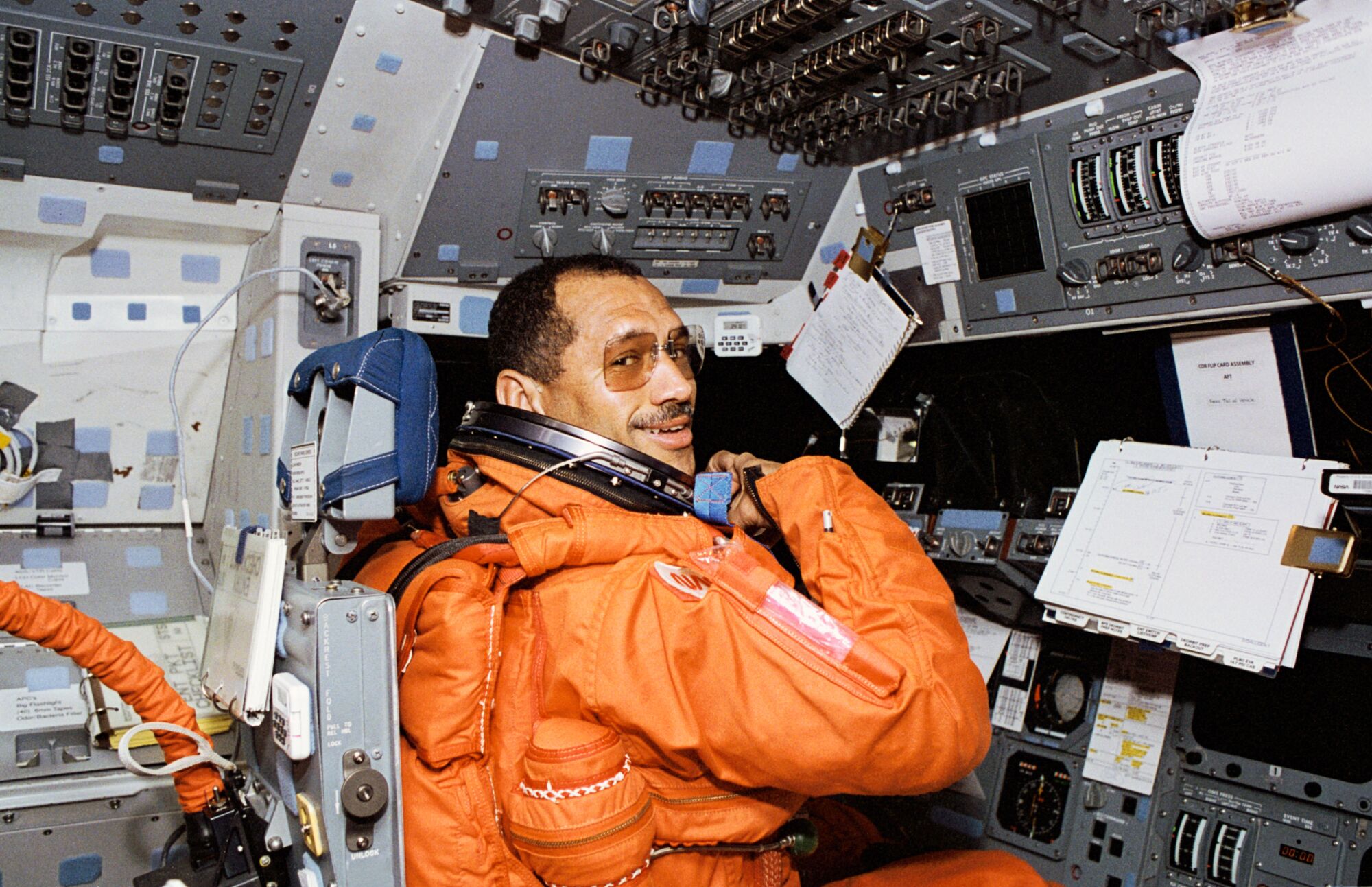 Charles Bolden aboard the space shuttle Discovery