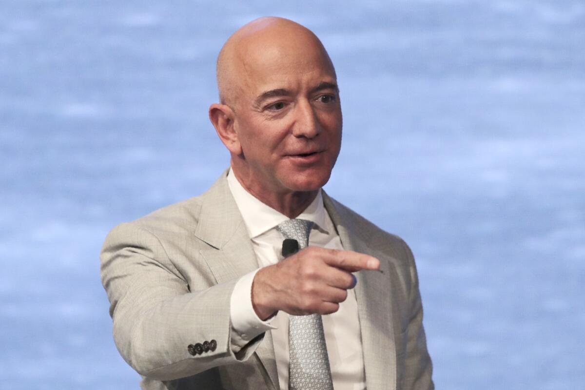 The House Judiciary Committee wants Amazon chief Jeff Bezos, shown in 2019, to testify about the company's statements on its competition practices.