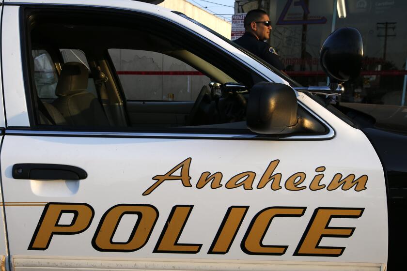 ANAHEIM, CA., AUGUST 24, 2015: Anaheim police continue to investigate the scene of an officer involved shooting in the 1700 block of West La Palma Avenue in the city of Anaheim August 24, 2016. An Anaheim police officer wounded an armed suspect, 20-year-old Alan-Osvaldo Reza Palamino who was wanted, along with another Anaheim man on suspicion of attempted murder, kidnapping, assault with a deadly weapon and brandishing a firearm (Mark Boster/ Los Angeles Times).
