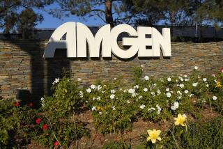 FILE - This photo shows signage outside the Amgen headquarters in Thousand Oaks, Calif on Nov. 9, 2014. Federal regulators are suing to block biotech drug developer Amgen’s more than $26 billion deal for Horizon Therapeutics. The Federal Trade Commission said Tuesday, May 16, 2023, that the deal, announced last December, would give Amgen unfair leverage to block competition for Horizon medications. (AP Photo/Mark J. Terrill, File)