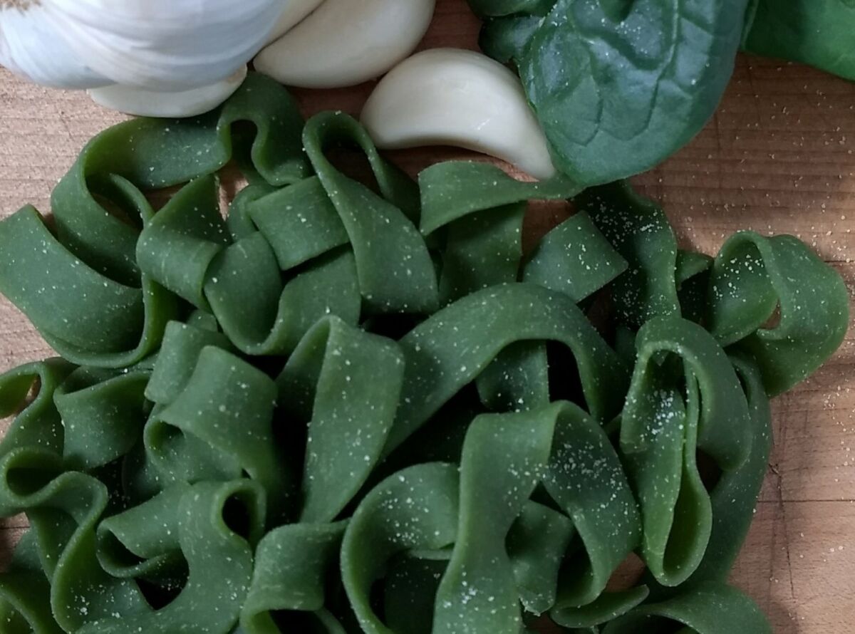 Close to Home's spinach garlic fettuccine is packed with fresh flavor.