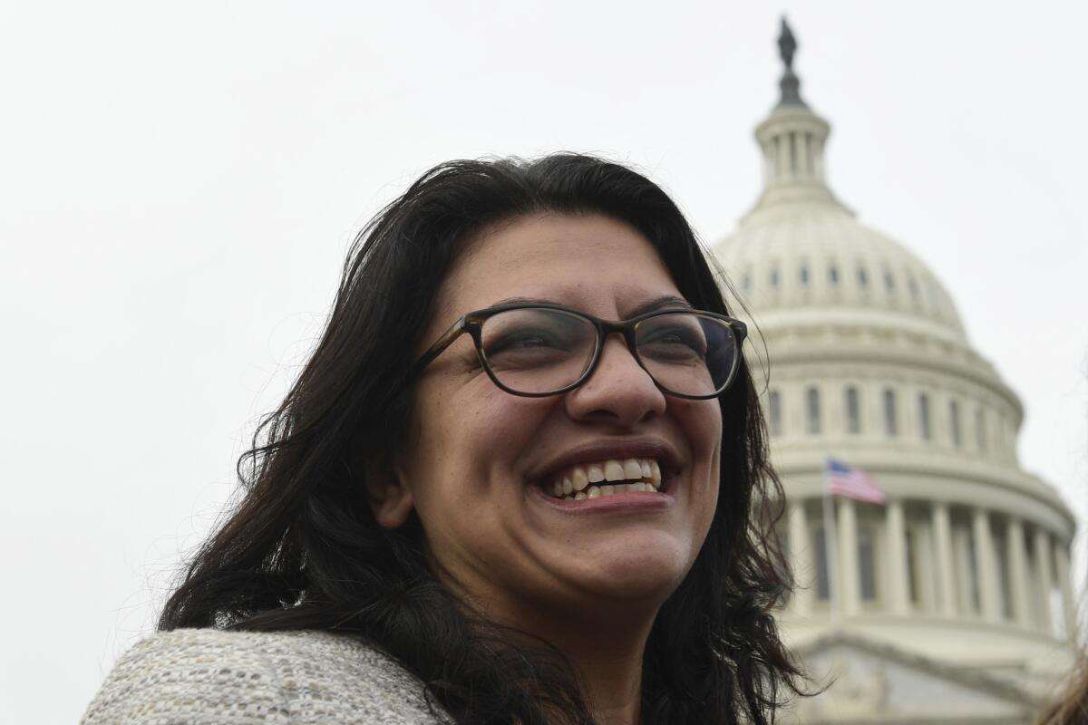 Rep. Rashida Tlaib (D-Mich.) on Capitol Hill in Washington for the Jan. 4 opening session of the 116th Congress.