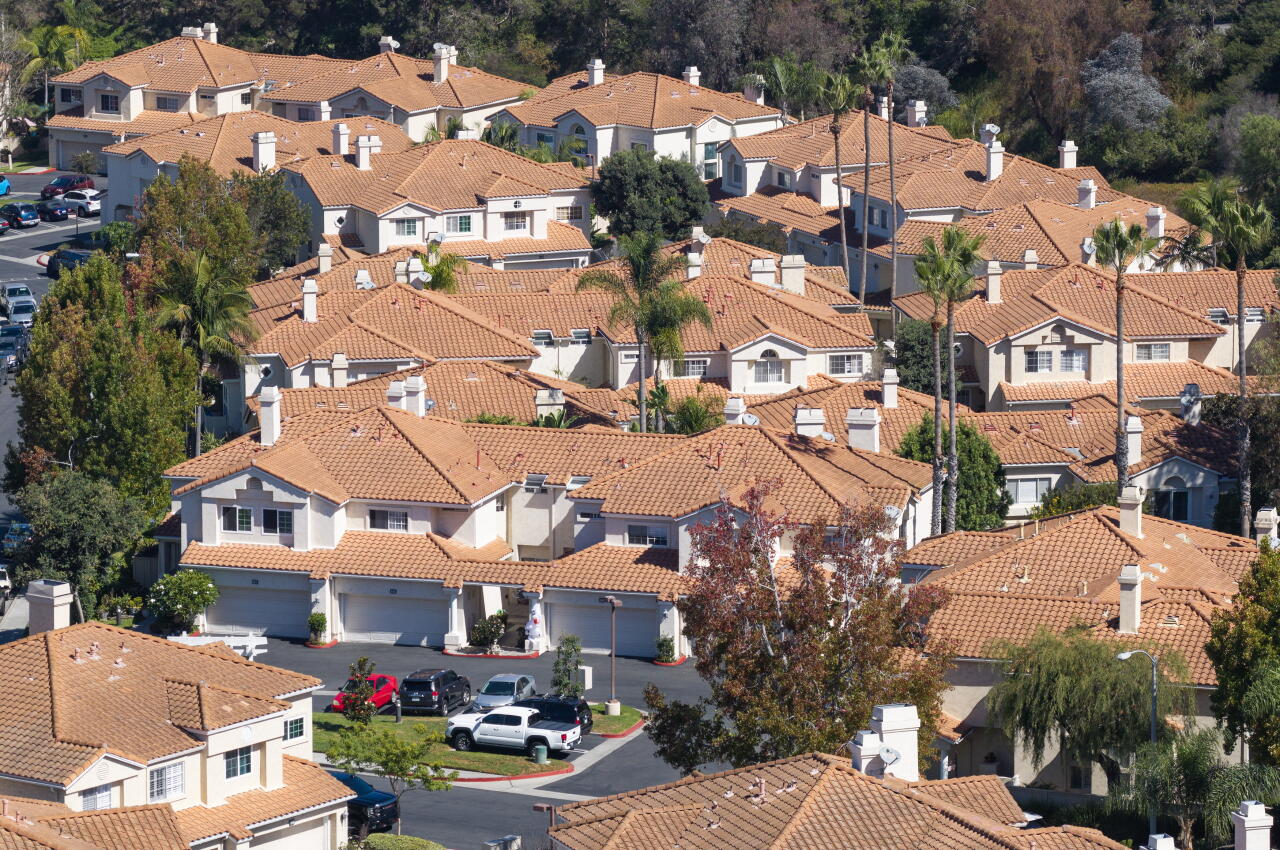 Aerial view of Vilamoura condominiums in San Clemente.