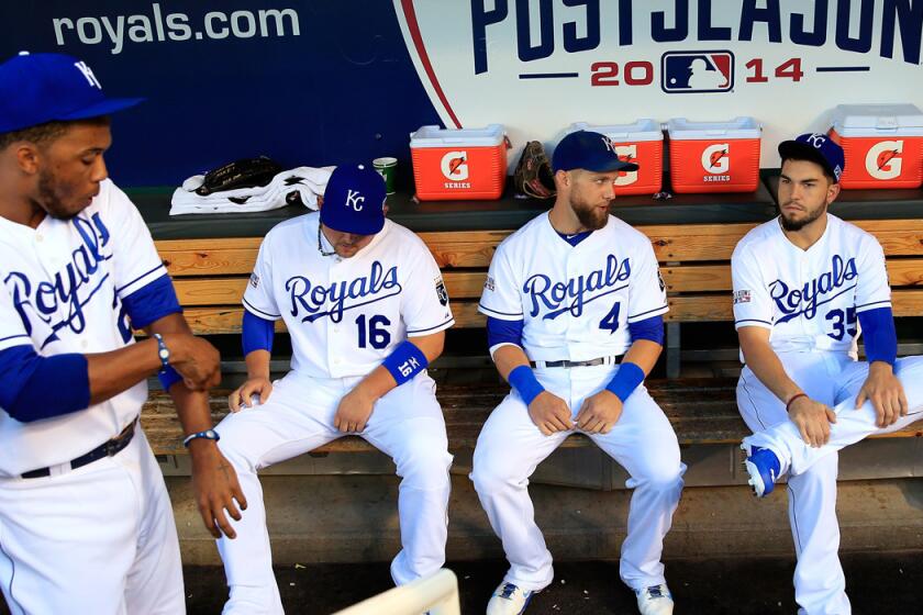 The Royals built their playoff team primarily through the draft, including first-round picks Billy Butler (16), Alex Gordon (4) and Eric Hosmer (35). Outfielder Lorenzo Cain, left, was acquired in a trade with the Brewers.