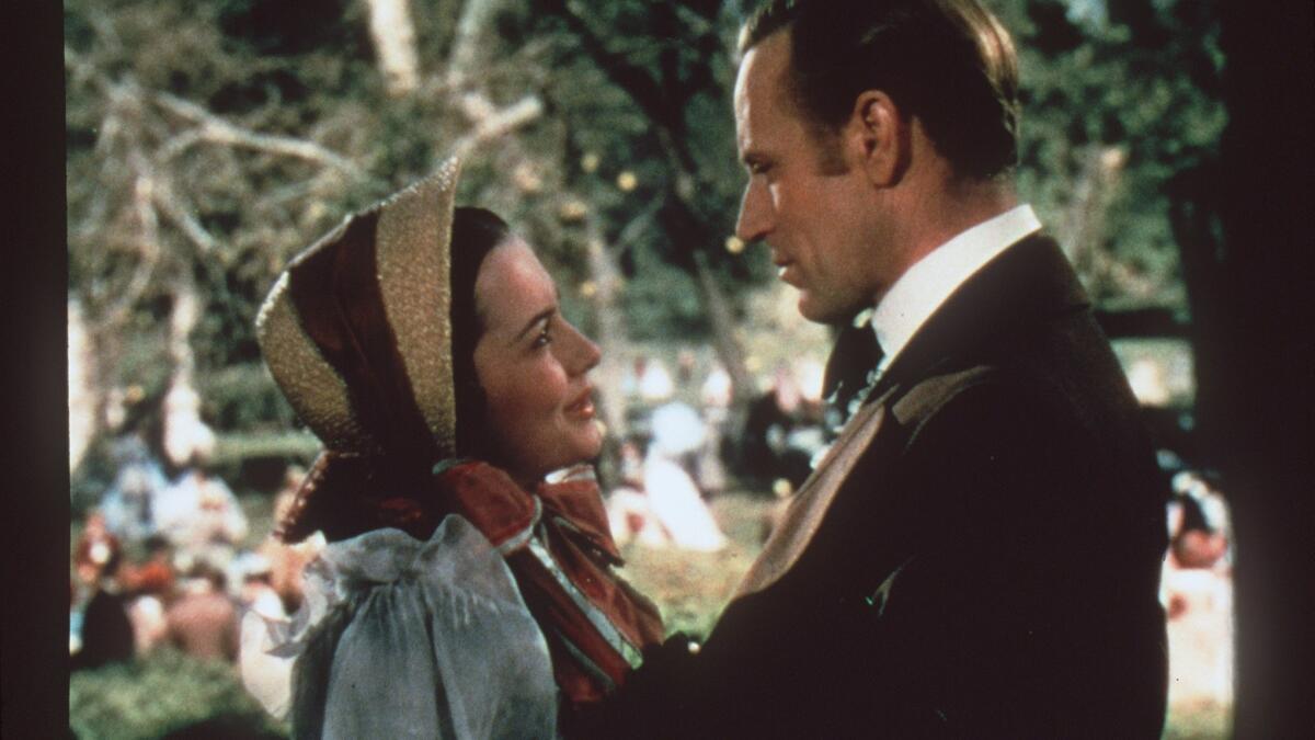 Olivia de Havilland and Leslie Howard in "Gone With the Wind."