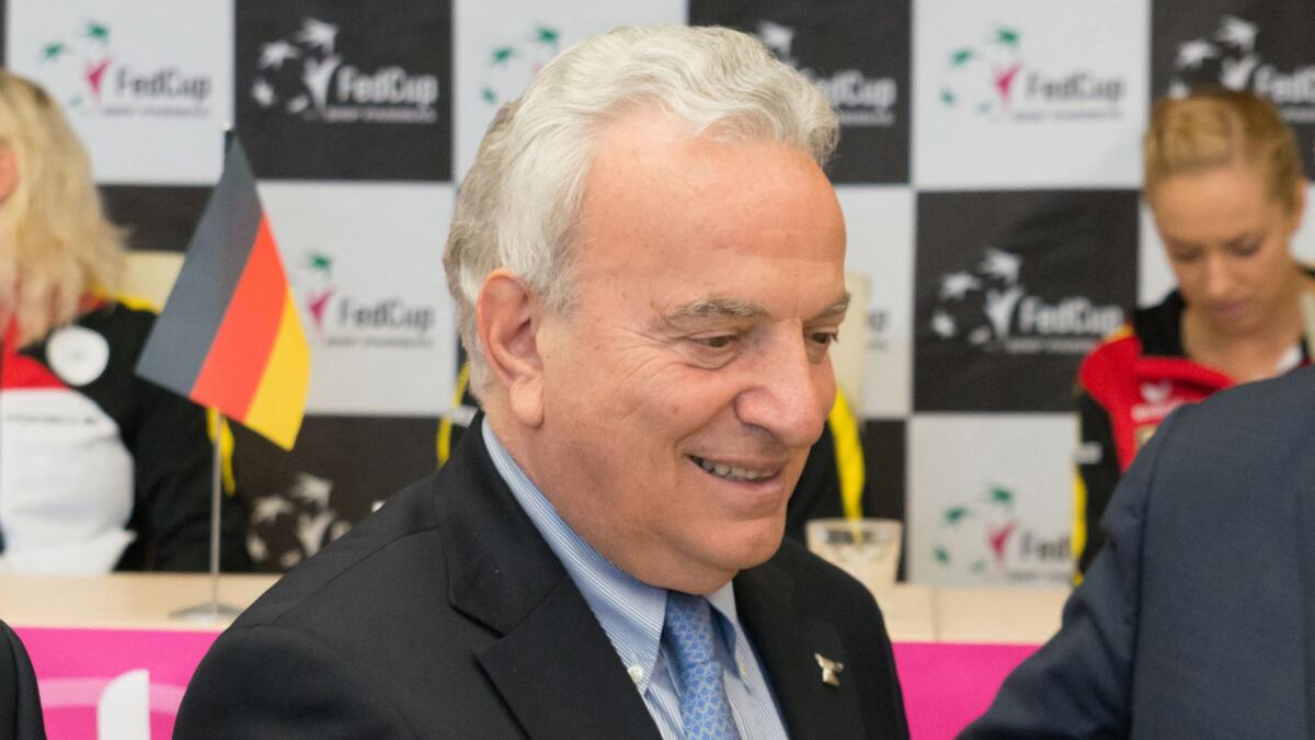 Francesco Ricci Bitti, president of Assn. of Summer Olympic International Federations, at a Federation Cup tennis match in Sochi, Russia, on April 17.