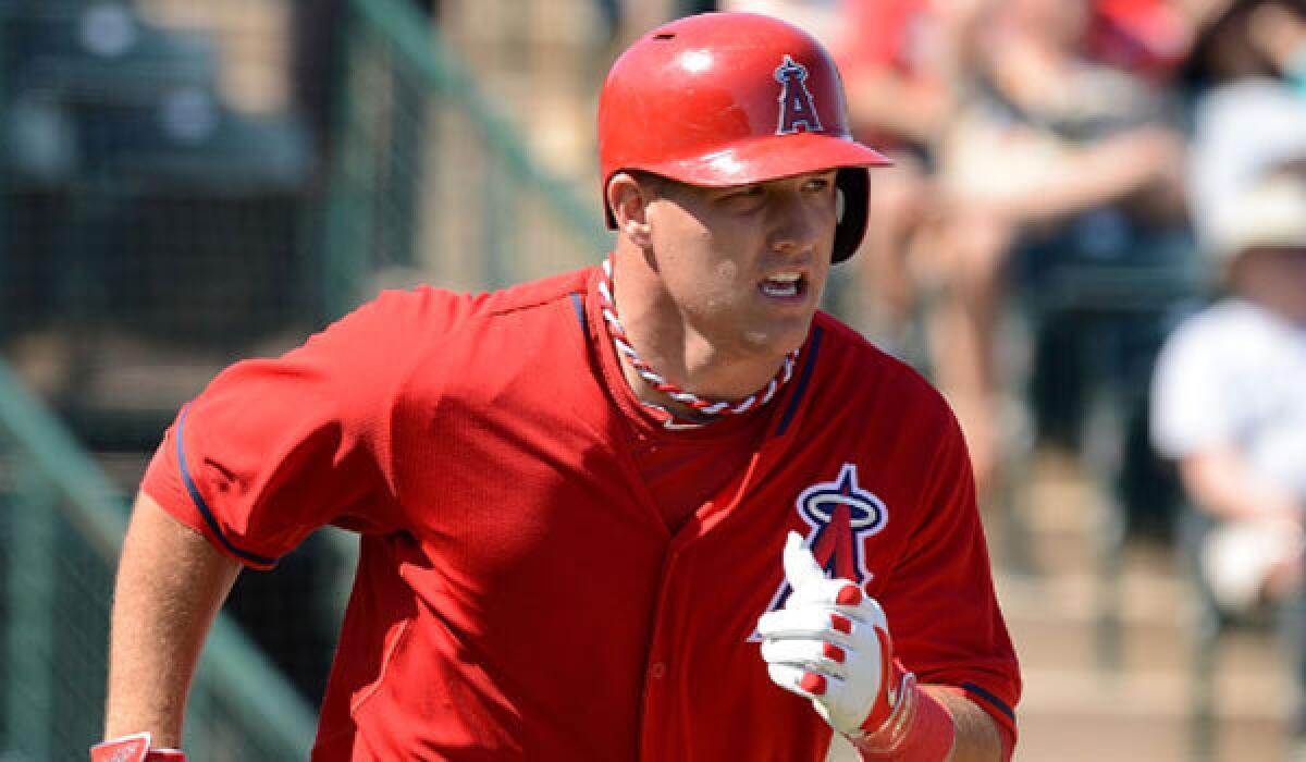 Mike Trout is batting .408 this spring with a team-leading five homers and 16 runs batted in.