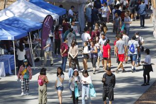 UC San Diego students check out clubs at the school on Sept. 23, 2019. Classes begin Thursday with a record number of students.