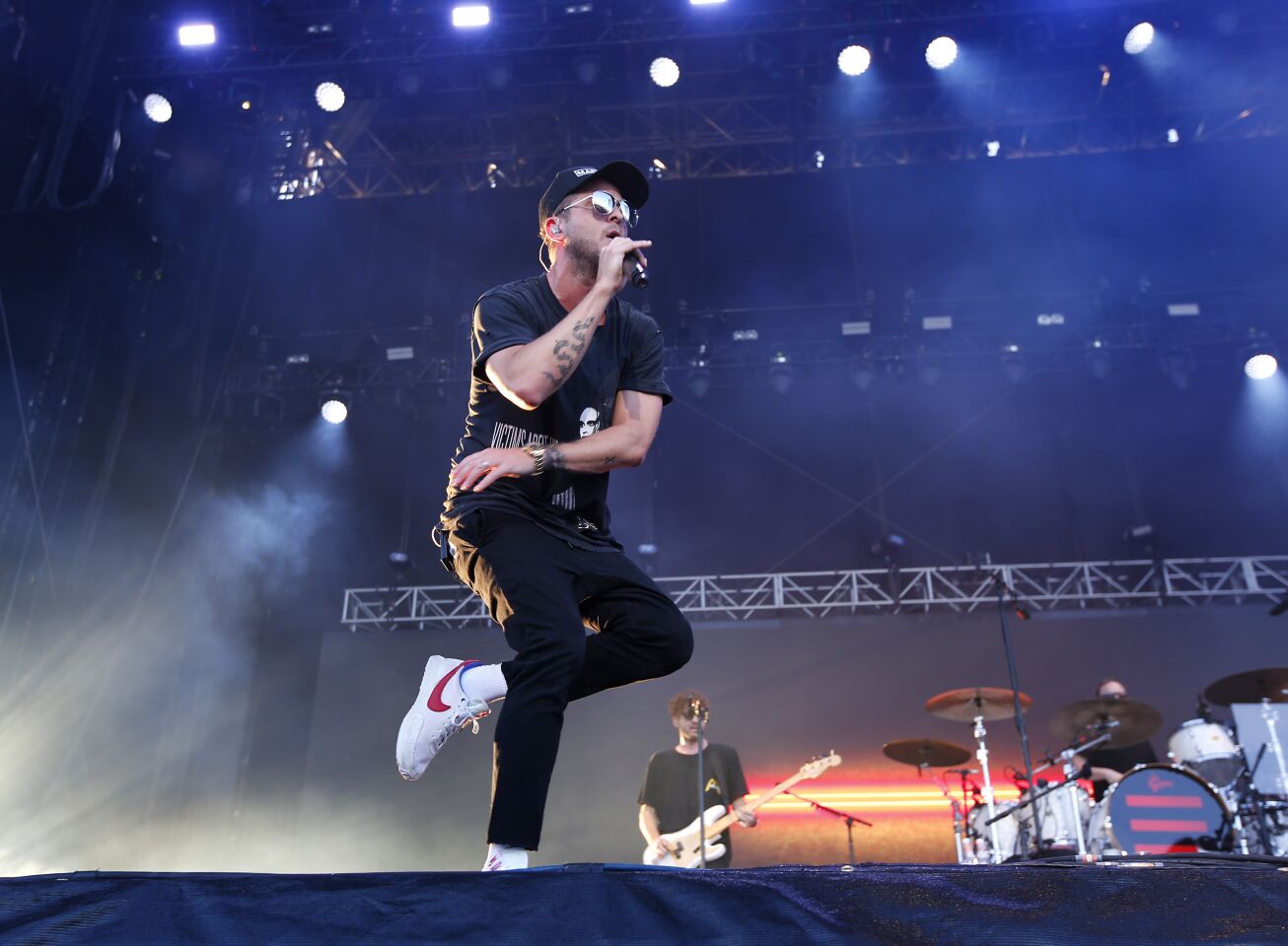 Ryan Tedder of the band OneRepublic performs at the Sunset Cliffs stage at KAABOO Del Mar on Sept. 14, 2019.