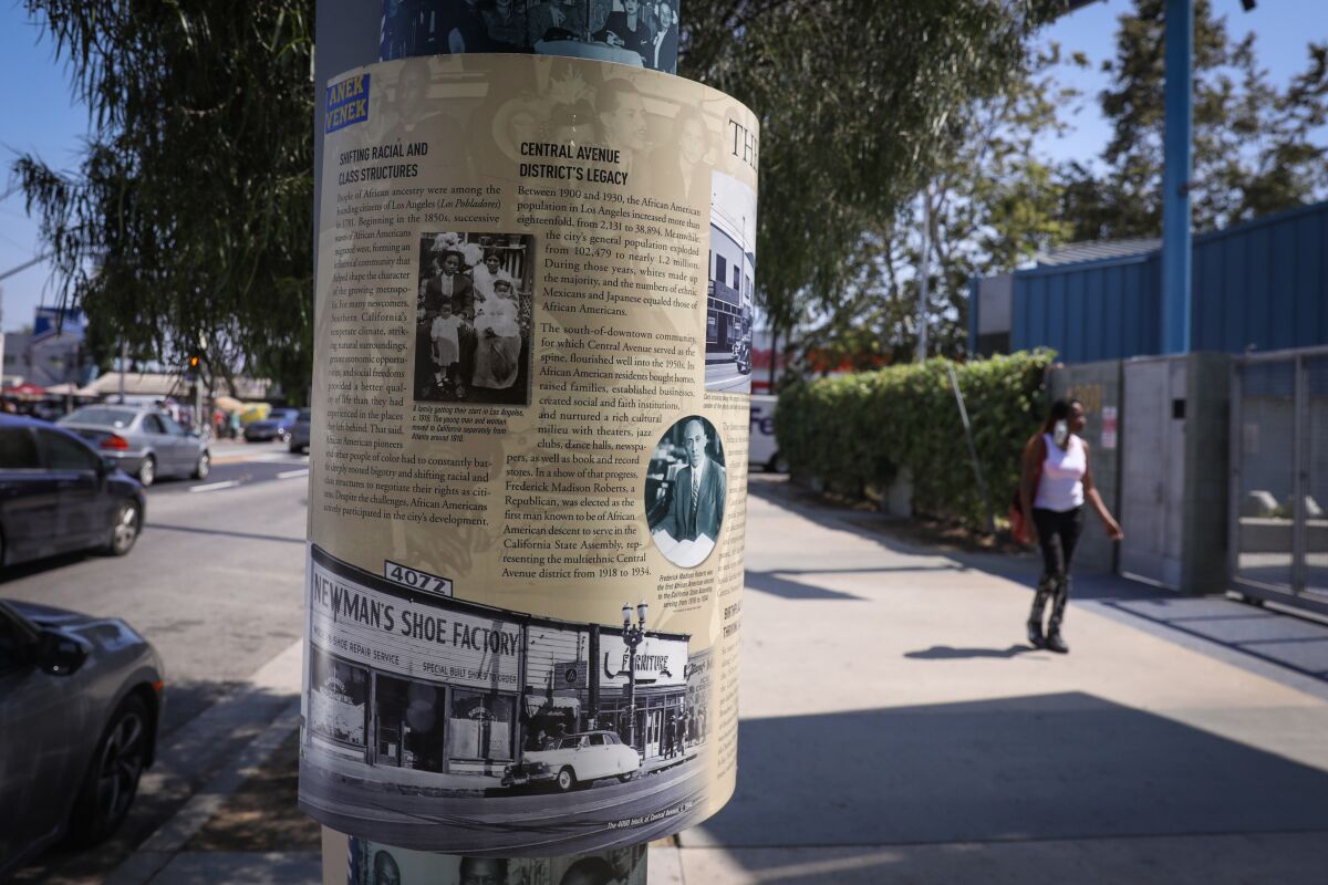 A sign sharing the history of Central Ave.
