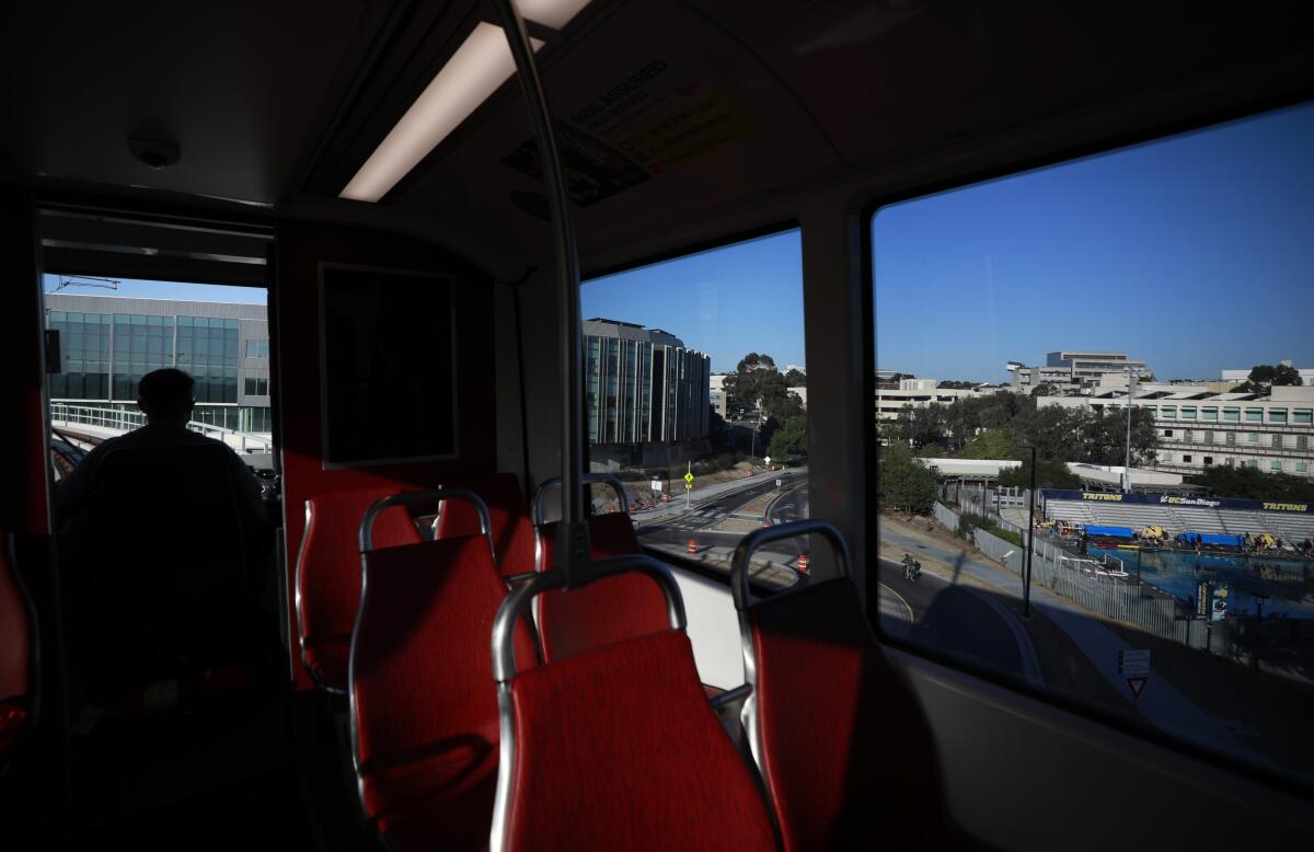 The Blue Line trolley will begin serving UC San Diego on Nov. 21