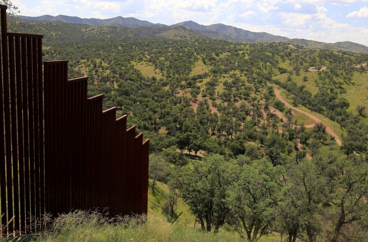 The U.S.-Mexico border in Nogales, Ariz.