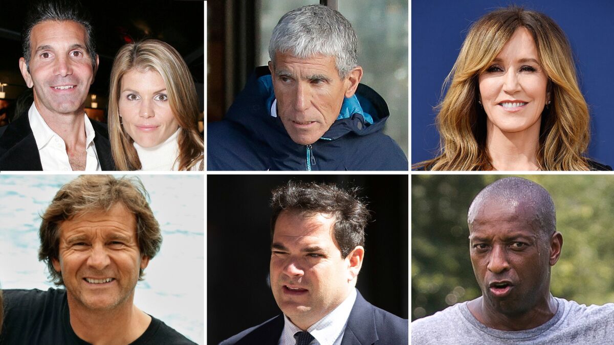 Among those charged, clockwise from top left: J. Mossimo Giannulli, Lori Loughlin; William "Rick" Singer; Felicity Huffman; Yale coach Rudy Meredith; former Stanford coach John Vandemoer; USC coach Jovan Vavic.