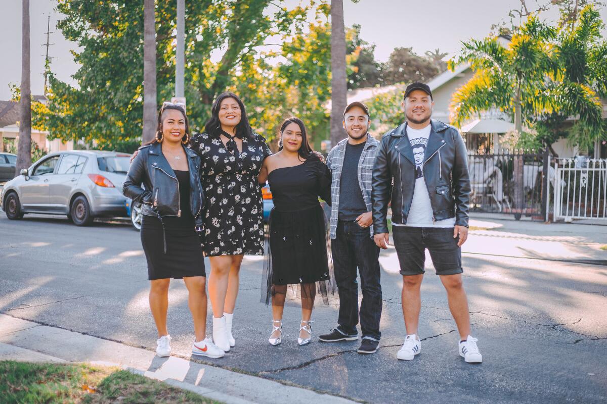 The Cumbiaton team with Dj Sizzle, from left, Normz la Oaxaqueña, DJ Funky Caramelo, Paulo Riveros and Julio Salgado.