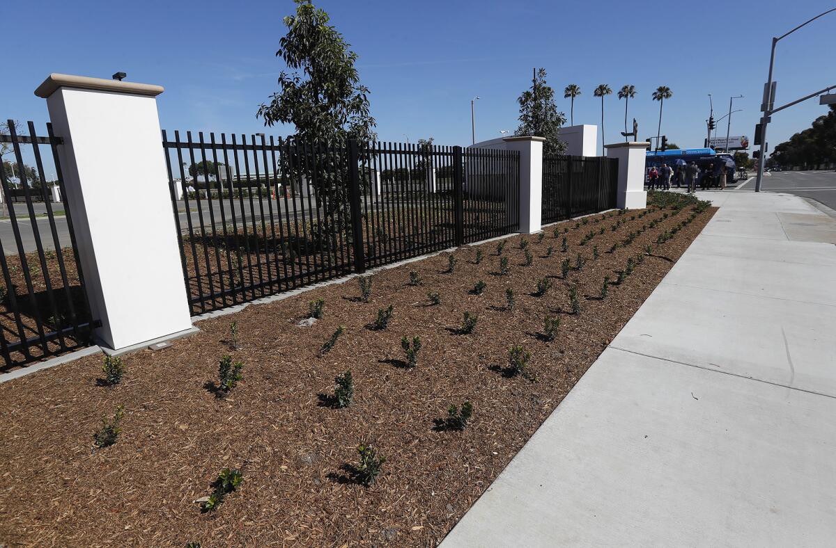 New landscaping and a perimeter fence Friday are part of a recent series of upgrades at Costa Mesa's Vanguard University.