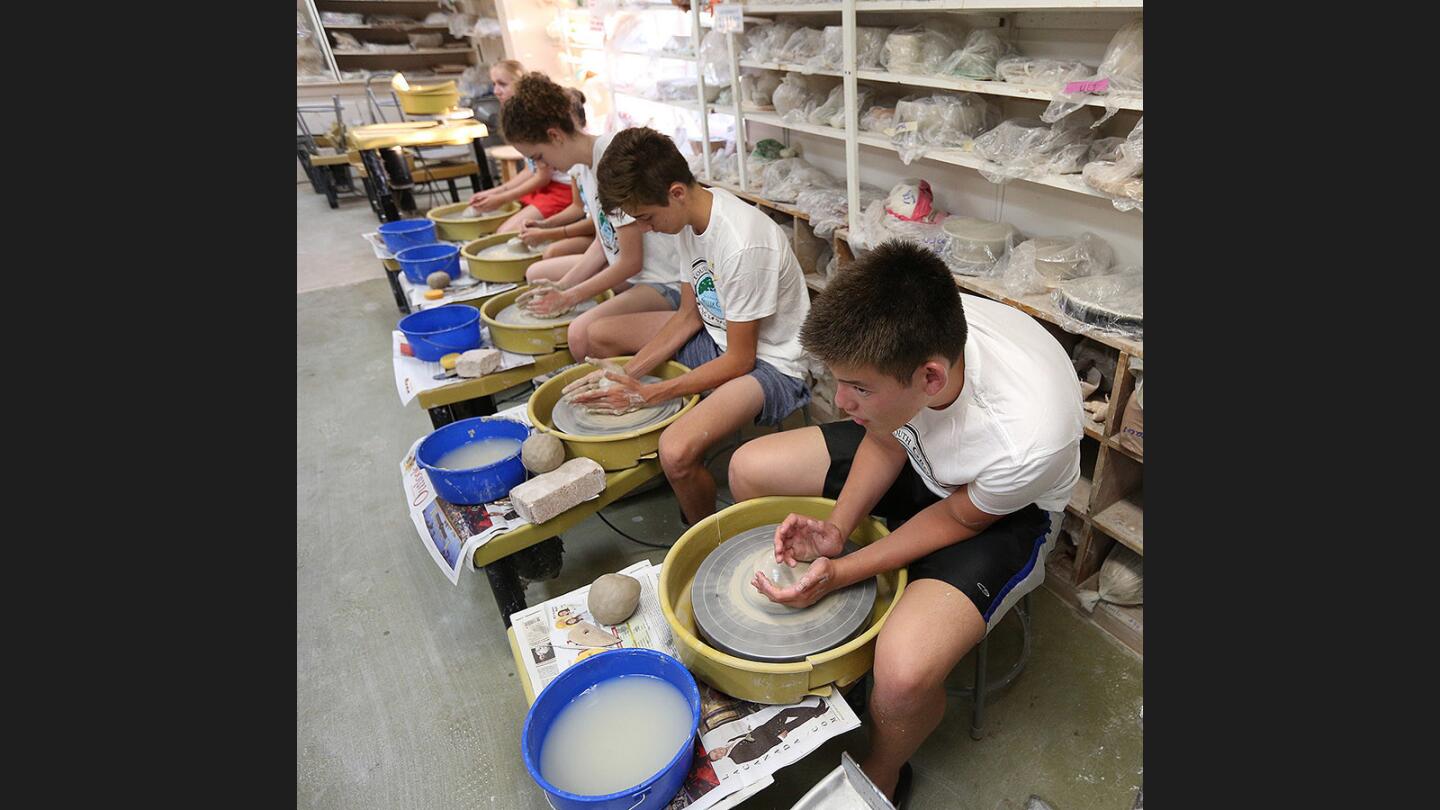 Photo Gallery: Spanish and German exchange students make pottery at Community Center of La Cañada Flintridge