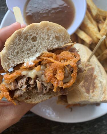 Short rib French dip from Local Tap House in Oceanside.