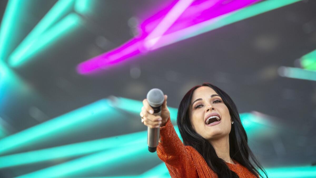Kacey Musgraves onstage during day one at the Coachella Valley Music and Arts Festival on the Empire Polo Club grounds in Indio.