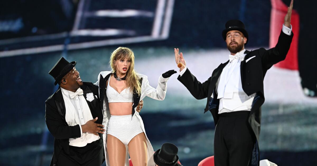A ‘swooning’ Taylor Swift puts Travis Kelce where no boyfriend has gone before: onstage