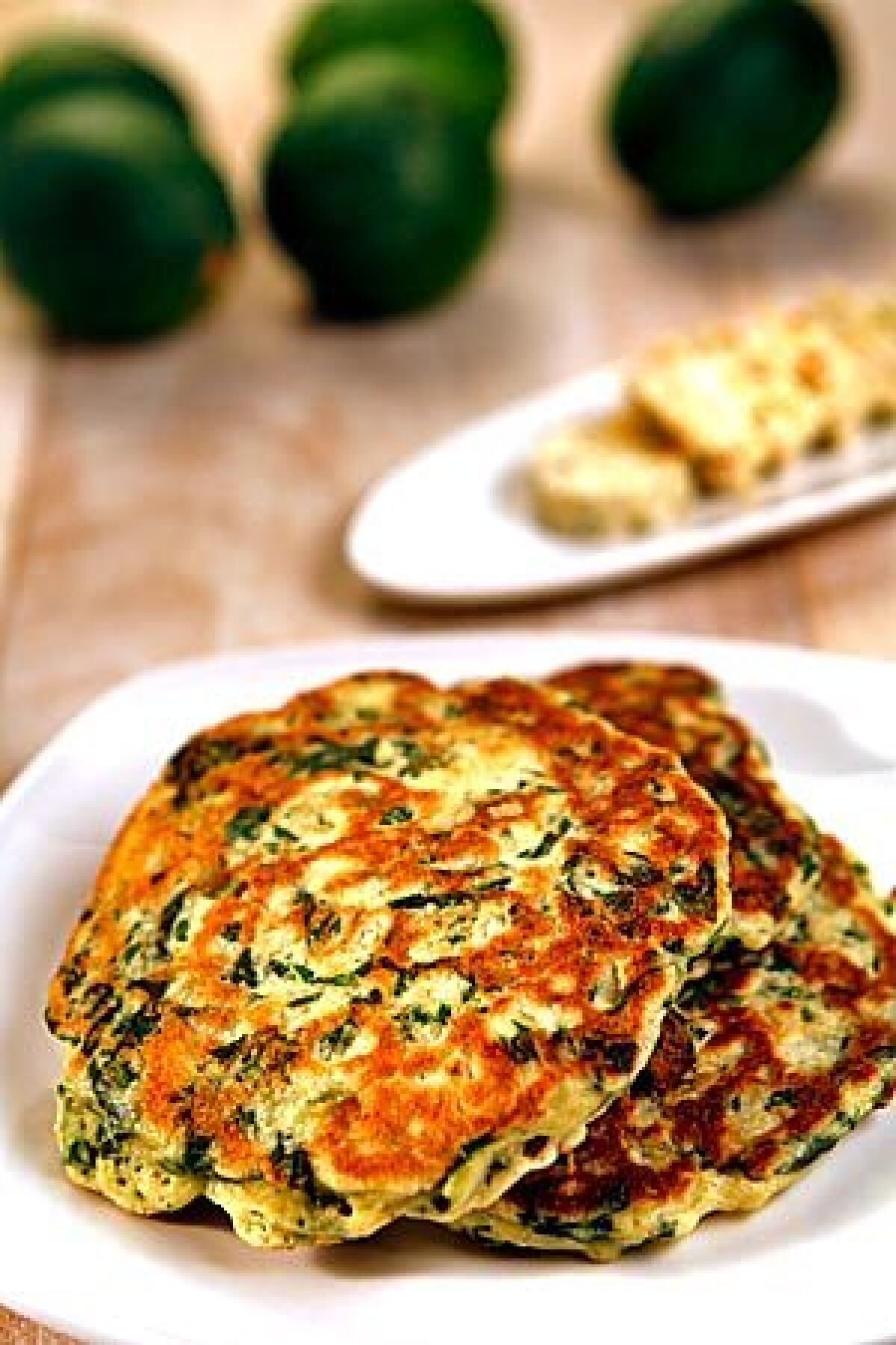 Spinach pancakes from Yotam Ottolenghi.