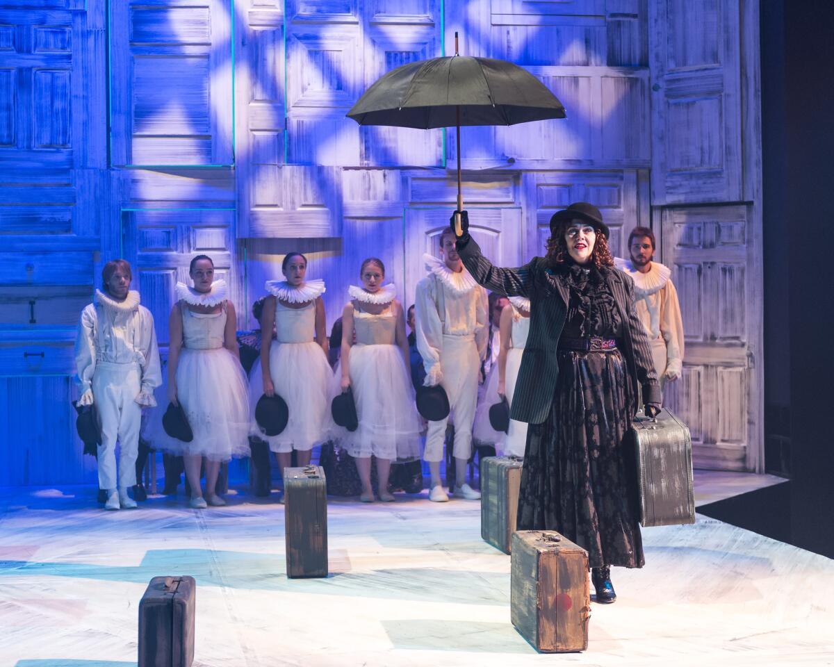Deborah Strang and an ensemble in "Pericles, Prince of Tyre" at A Noise Within.
