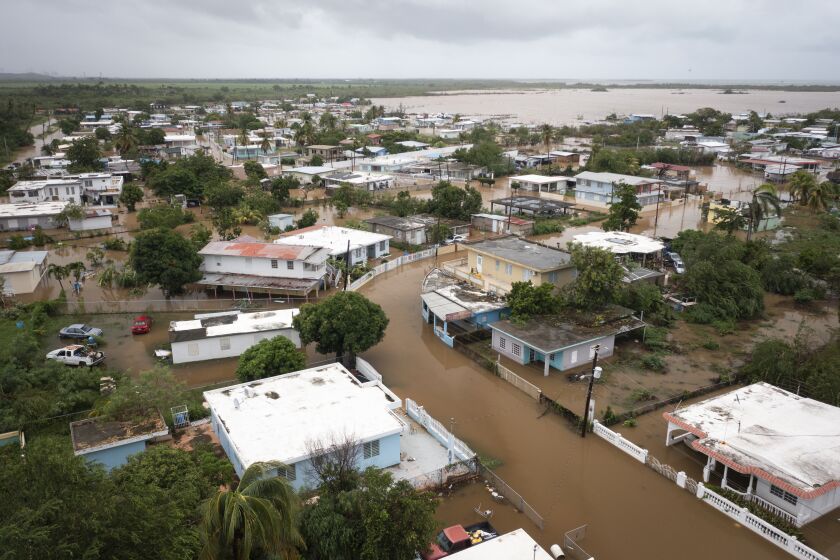 ARCHIVO - La localidad de Playa Salinas se ve inundada tras el paso del huracán Fiona en Salinas, Puerto Rico, el lunes 19 de septiembre de 2022. (AP Foto/Alejandro Granadillo, Archivo)