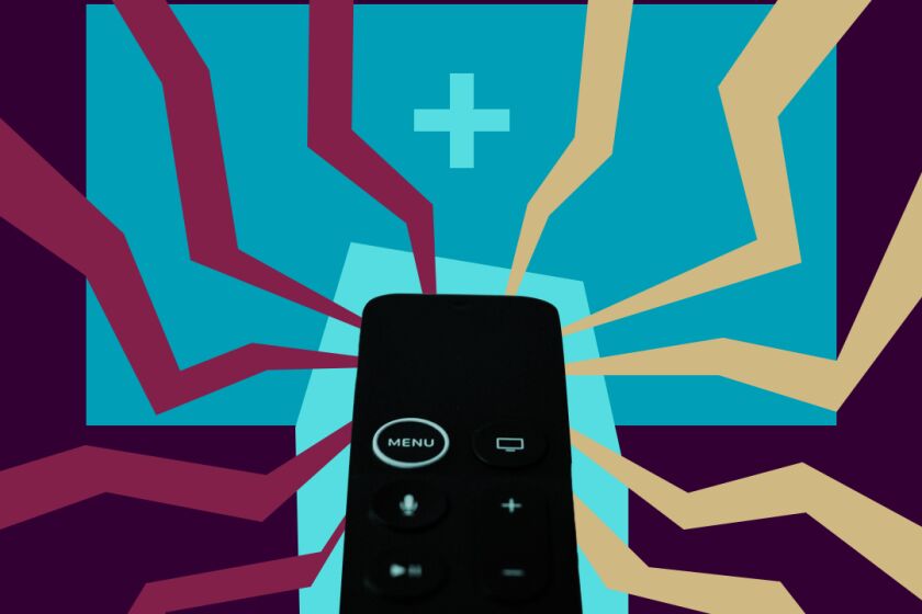 photo illustration of a remote with several "streams" going into it