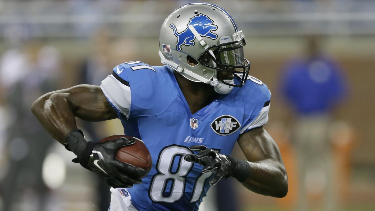 Detroit Lions wide receiver Calvin Johnson scores on a 67-yard touchdown reception during a 35-14 victory over the New York Giants on Monday.