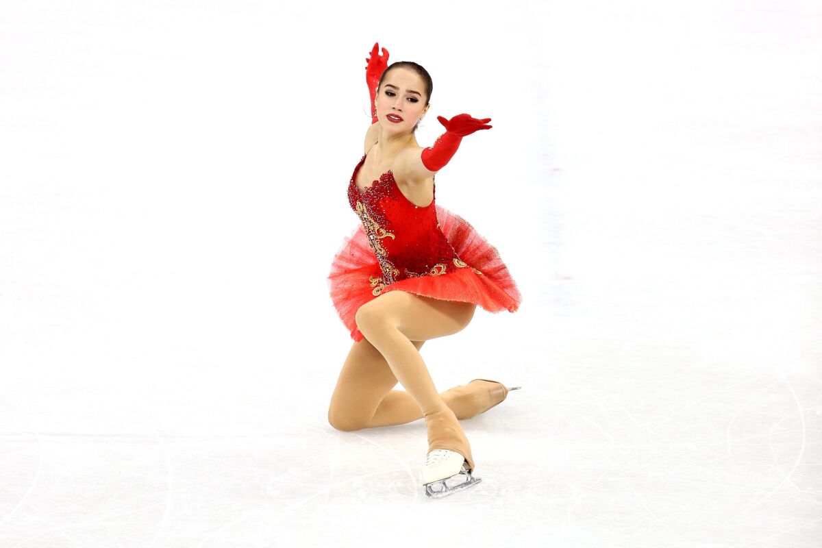 Alina Zagitova of the Olympic Athletes from Russia competes during the women's free skate.
