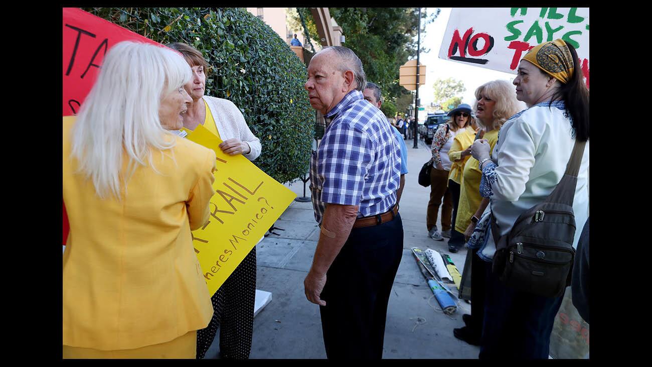 Photo Gallery: California high-speed rail authority meeting, protest