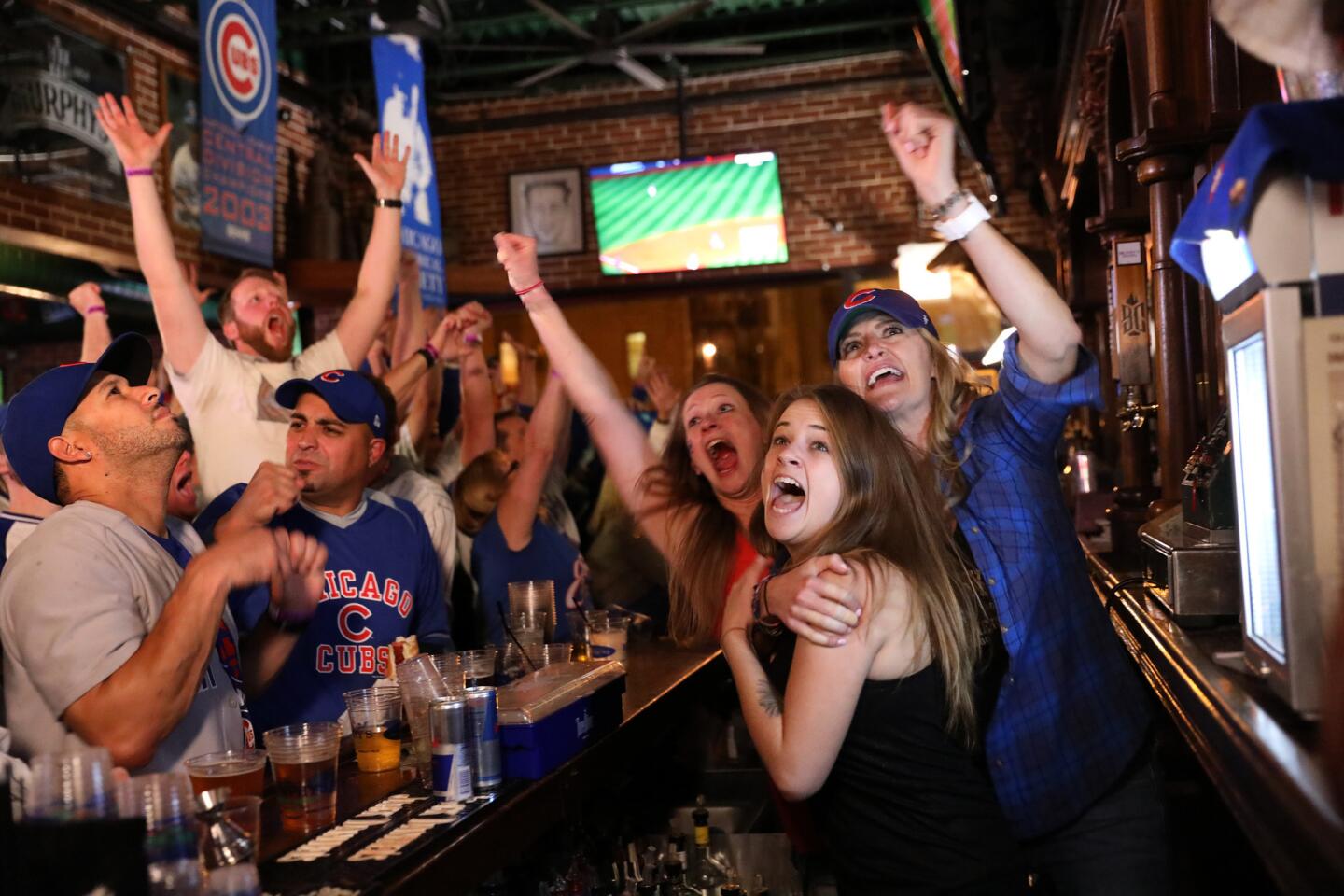 Cubs fans celebrate