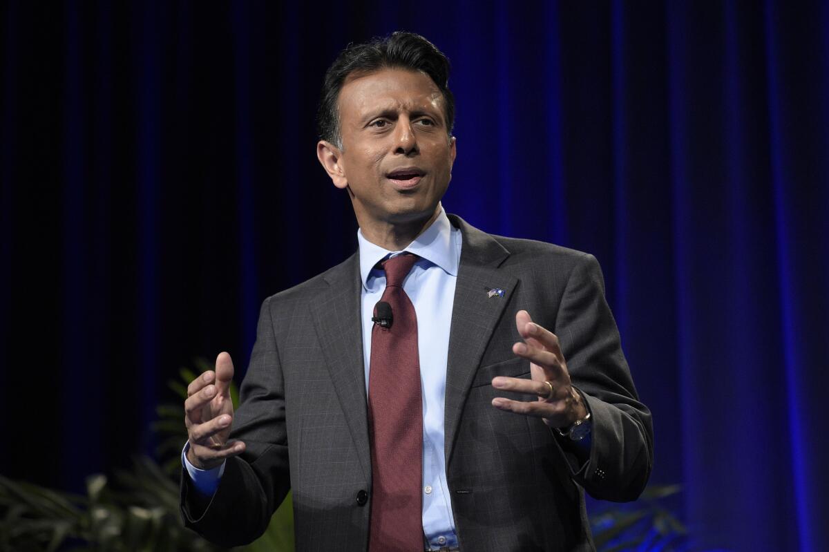 Louisiana Gov. Bobby Jindal speaks during Florida Governor Rick Scott's Economic Growth Summit in Lake Buena Vista, Fla. on June 2. Although he has not yet officially announced his candidacy, Jindal is expected to join the crowded field vying for the Republican nomination.