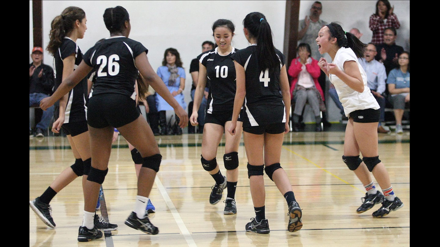Photo Gallery: Glendale Adventist vs. Trinity girls volleyball playoff match