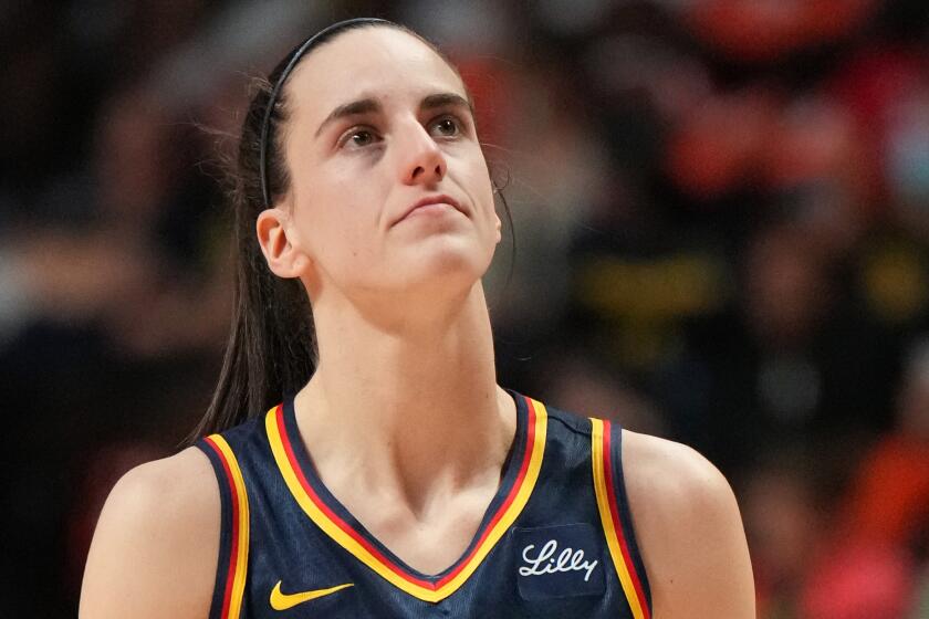 A view of Caitlin Clark and the black eye she sustained during the Fever's playoff game against Connecticut on Sunday