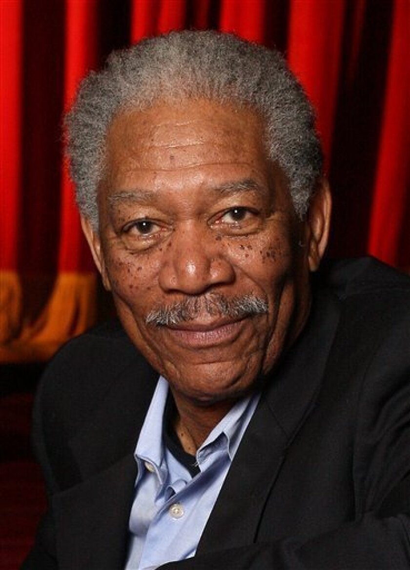 In this April 25, 2008 file photo, actor Morgan Freeman poses in the Jacobs Theater in New York. (AP Photo/Rick Maiman, file)