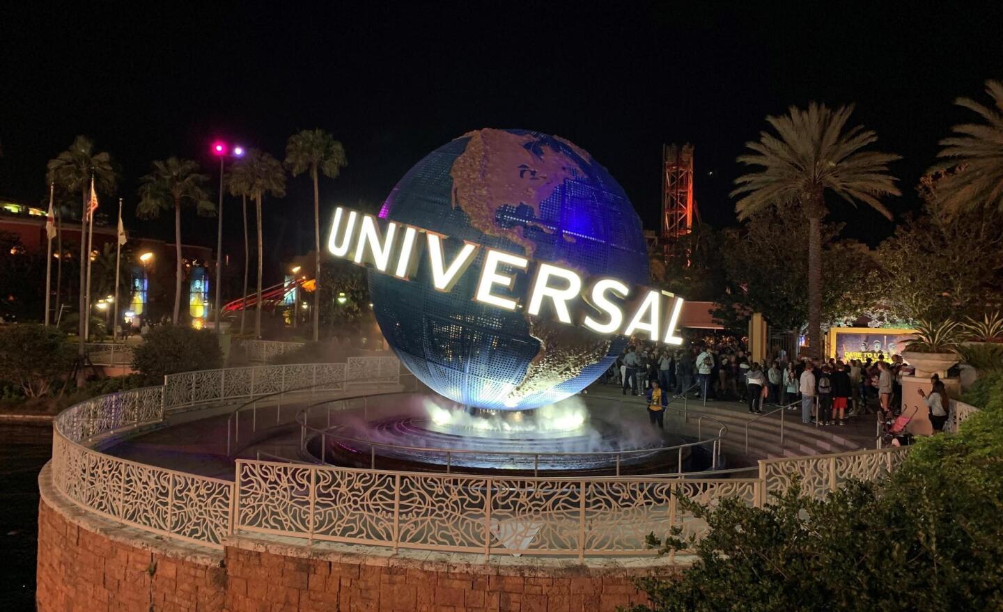 The symbolic globe turns outside Universal Studios theme park, part of Universal Orlando Resort. #tpthumb
