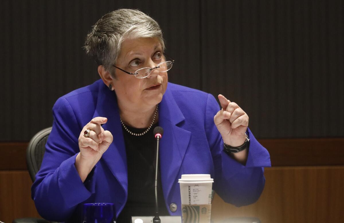 Janet Napolitano is stepping down as University of California president.
